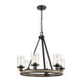 Elk Home 24-Inch Wide Beaufort Chandelier. Transitional. Anvil Iron