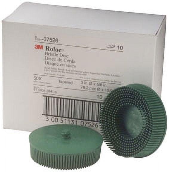 3M Scotch Brite Roloc Bristle Disc. 3 in. Green. 10 Pack
