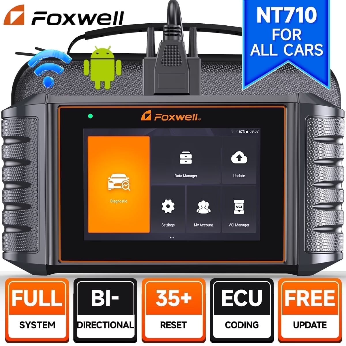 FOXWELL Automotive Bi-Directional Diagnostic Scan Tool OBD2 Scanner All System Code Reader All Reset