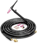 TIG Welding Torch, WP-17V Air-Cooled Lift TIG Torch with 10-25mm2 Quick Connector, 35-50mm2 to 10-25mm2 Adapter, 13 FT Gas Hose forMIG135 MIG145 MIG250 ARC200
