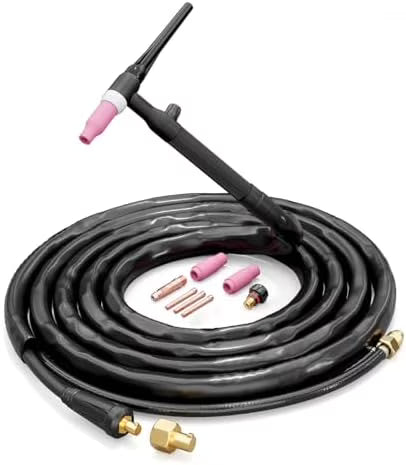 TIG Welding Torch, WP-17V Air-Cooled Lift TIG Torch with 10-25mm2 Quick Connector, 35-50mm2 to 10-25mm2 Adapter, 13 FT Gas Hose forMIG135 MIG145 MIG250 ARC200