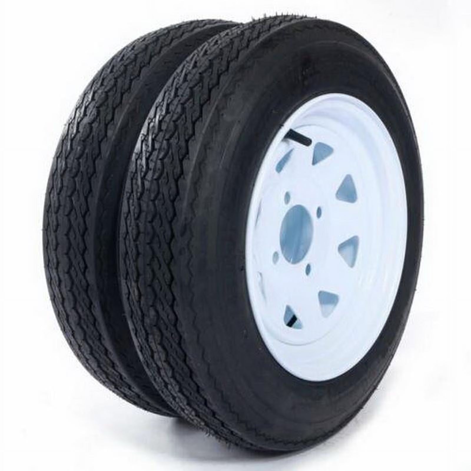 Ktaxon 1 Pair of Trailer Tires On Rims ,4PR Golf Cart Tires,4.80-12 480-12 4.80 X 12 4 Lug Wheel White Spoke 780LBS