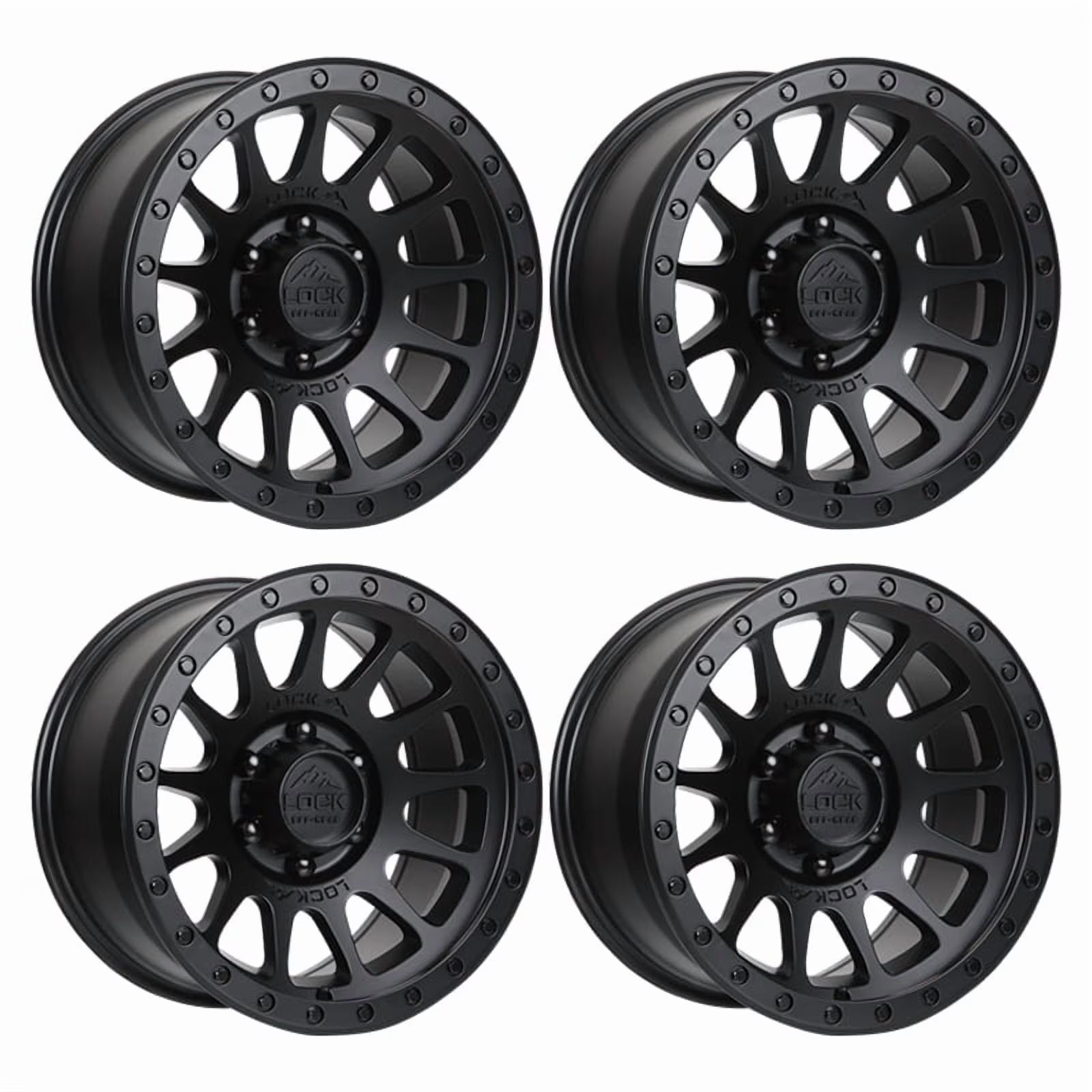4 x Lock Offroad Yosemite Matte Black Wheels 5x127 20x10 -18et Truck Suv Rims