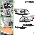 SCITOO 23294938, 23294937 Headlight Assembly Fits For Chevy For Malibu 2013-2016,For Chevy For Malibu Limited 2016 headlamp in Chrome Housing Amber Reflector Clear Lens