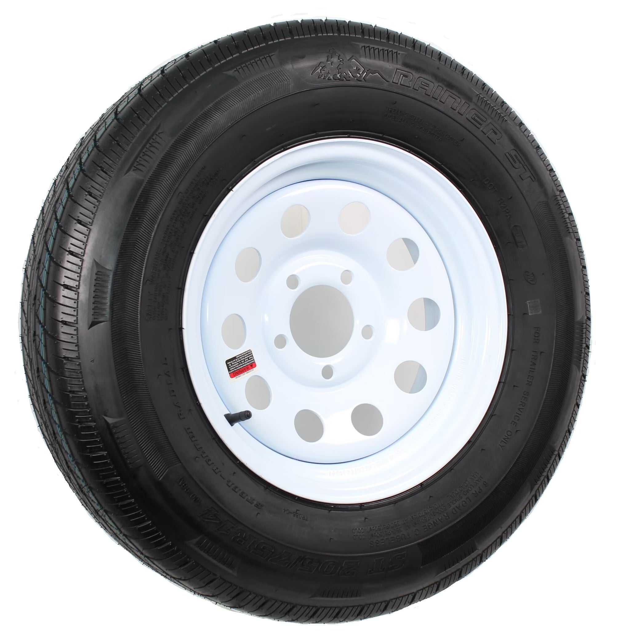 eCustomrim 2-Pk Radial Trailer Tire Rim ST205/75R14 Load C 14x6 5-4.5 White Modular Wheel