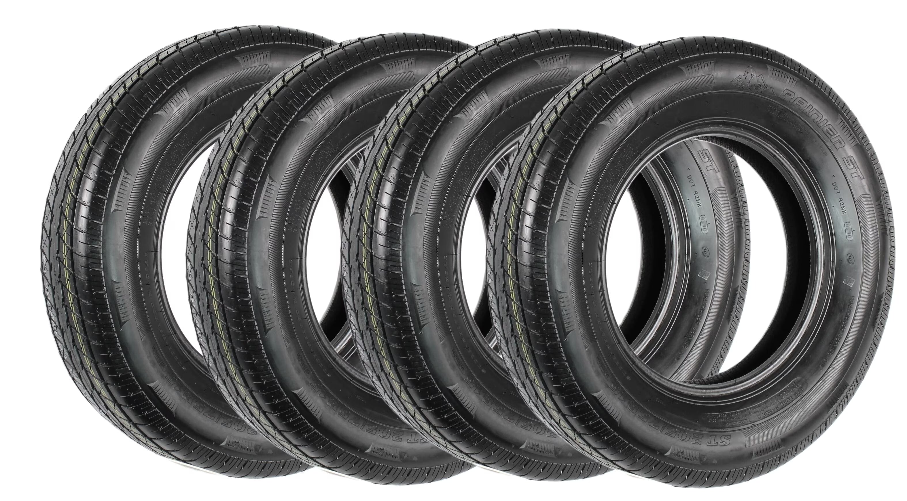 eCustomrim 4-Pack ST205/75R15 Steel Belted Radial Trailer Tire Load C 1820# 205/75R15 Tire