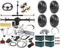 Rear Differential Axle Kit 48V 1000W Electric Motor Controller Battery Hydraulic Brake 145/70-6 Wheels Tires DIY Parts For Go Kart Golf Cart ATV Quad Buggy Trike Tricycle 4 Wheeler (30  Axle)