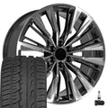 OE Wheels CA93 24 Inch Rims and Tires Fit Escalade-V Series Style 6x139.7 24x10 Gloss Gunmetal with Polished Face - Hollander 4869 - iMove Gen2 AS 305/35-24 (Set of 4)