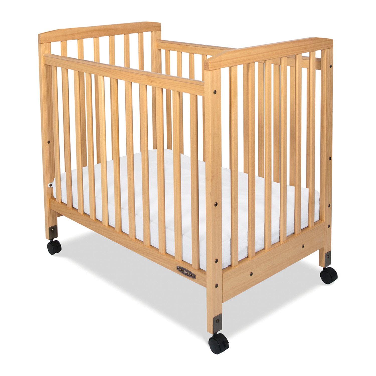 Child Craft Bristol Compact Portable Crib with 3¡å Mattress. Durable Wood Frame. Quiet Casters. Natural