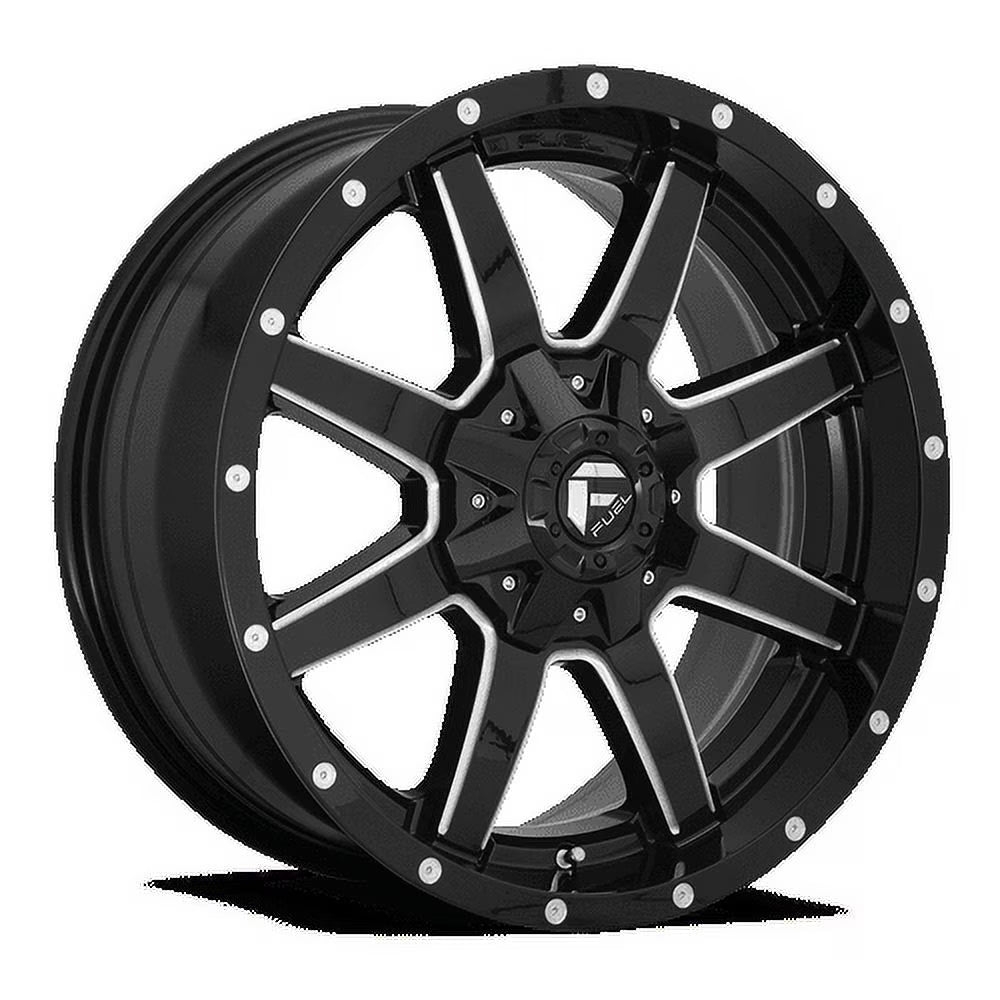 Fuel 1PC Aluminum Rim D610 MAVERICK 22X10in Gloss Black Milled Finish, D61022001745