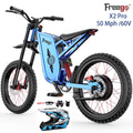 50MPH Electric Dirt Bicycle Freego X2 Pro,6000W(Peak)Motor Electric Motorcycle, Electric Bike for Adults, 60V30AH Battery, 19x2 Tire Full Suspension Hydraulic Brake Half Throttle UL2849