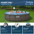 Bestway Power Steel Round Above Ground Pool Set, 18' x 48