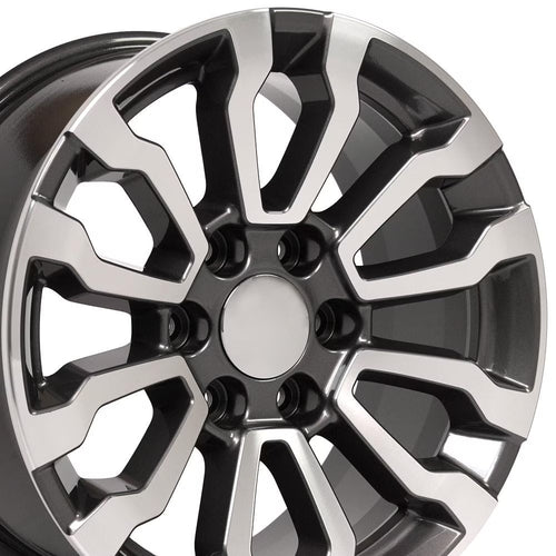 18  Replica Wheel CV35 Fits GMC Sierra 1500 Gunmetal Machined 18x8.5