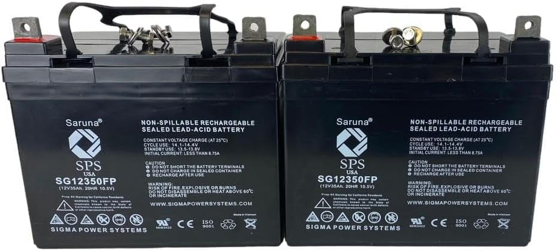 SPS Brand 12V 35Ah Replacement battery (SG12350) for Pride Mobility SC170 Victory 4 Wheel (2 PACK)