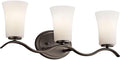 3 Light Bath Vanity Approved For Damp Locations With Transitional Inspirations 23 Inches Wide-Olde Bronze Finish-Incandescent Lamping Type Kichler