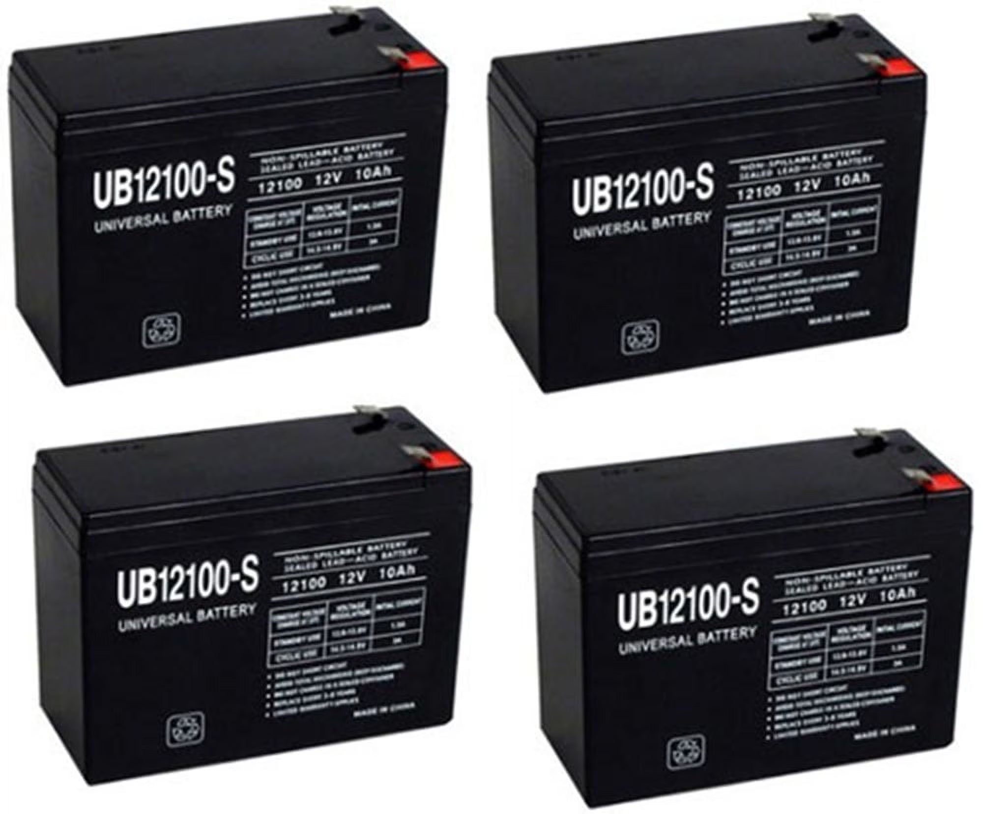 SEALED LEAD ACID BATTERIES 12V 10AH UB12100S - ELECTRIC SCOOTER BATTERY - 4 Pack