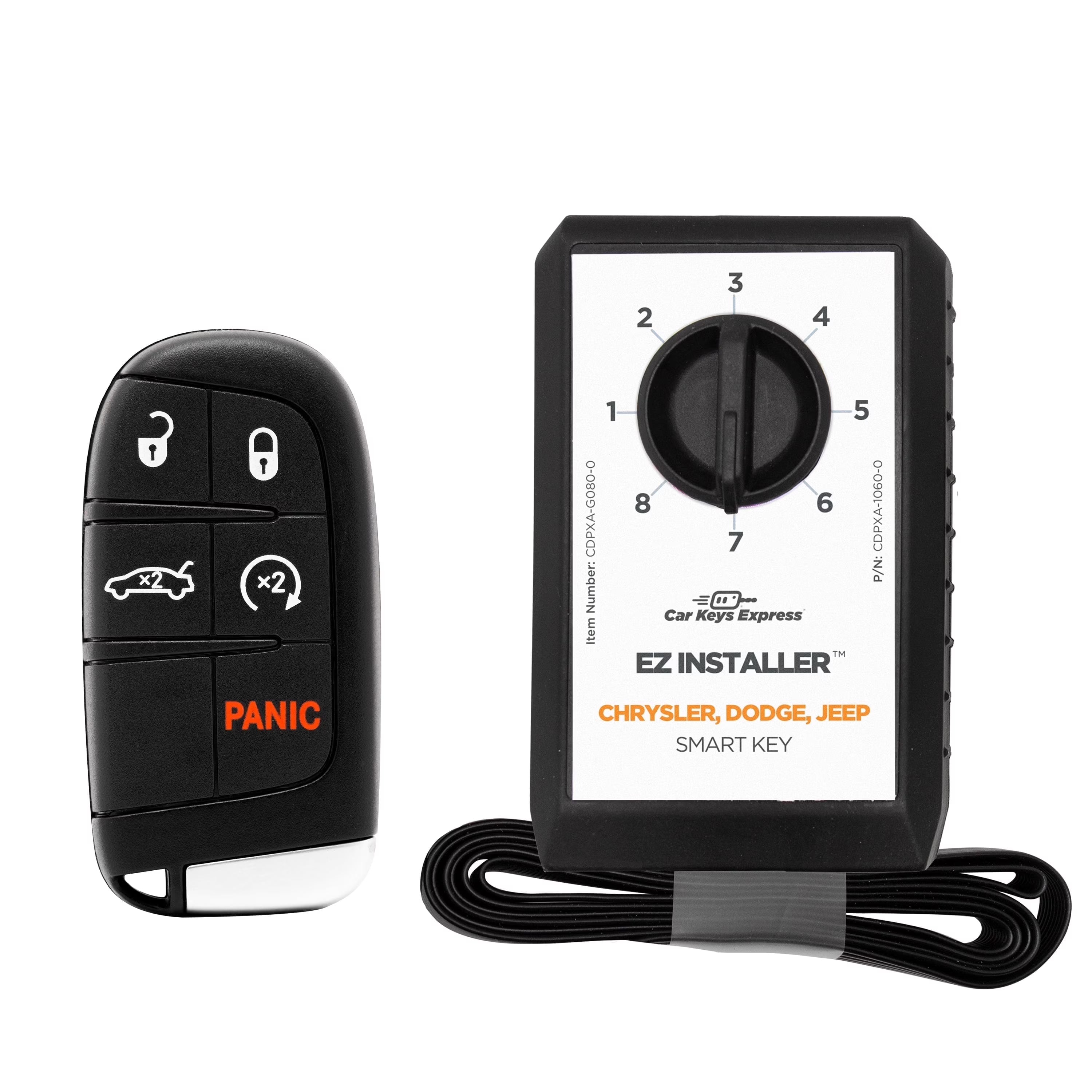 Car Keys Express Chrysler & Dodge Simple Remote - 5 Button Smart Fob with Remote Start & Emergency Insert