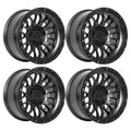 4 x Lock Offroad Combat Matte Black Wheels 6x139.7 17x9 +1et Truck Suv Rims