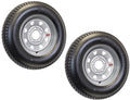 eCustomrim 2-Pack Radial Trailer Tire On Silver Rim ST205/75R14 Load C 5 Lug On 4.5 Wheel
