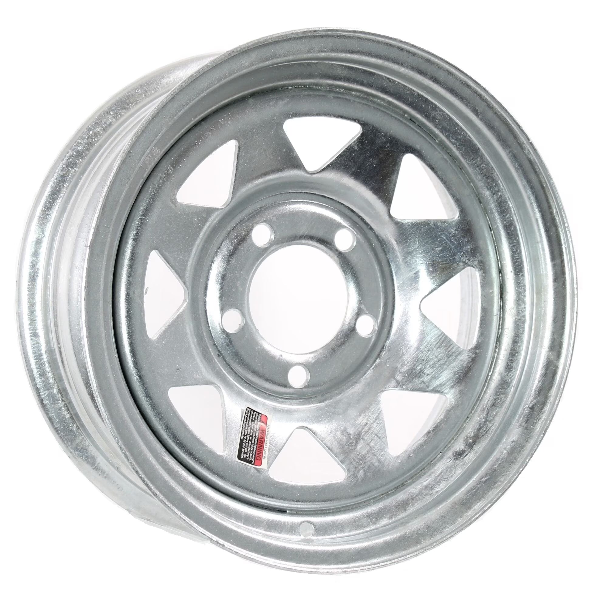 eCustomrim Trailer Wheel Galvanized Rim 15  Spoke Style 5 Lug On 4.5 Center