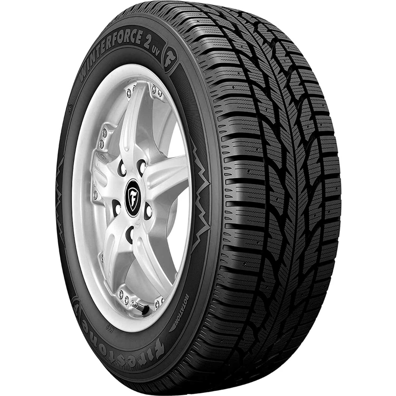 Set of 4 (FOUR) Firestone Winterforce 2 UV 225/75R15 102S Winter Snow Tires Fits: 1995 Jeep Wrangler Rio Grande, 1997-2004 Jeep Wrangler Sport