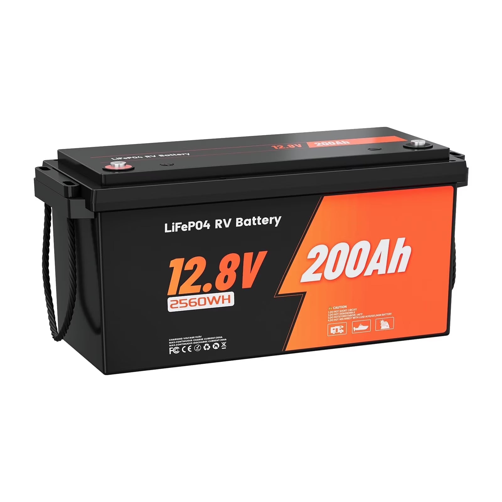 Ivalue 12V Lithium Battery 200A Lifepo4 Battery Built-in 200A BMS Max 2560W Power Output Perfect for RV, Solar, Marine, Off-Grid