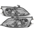 AKKON - For Lexus ES300 Chrome Clear Halogen Type Headlights Front Lamps Replacement Pair Left + Right