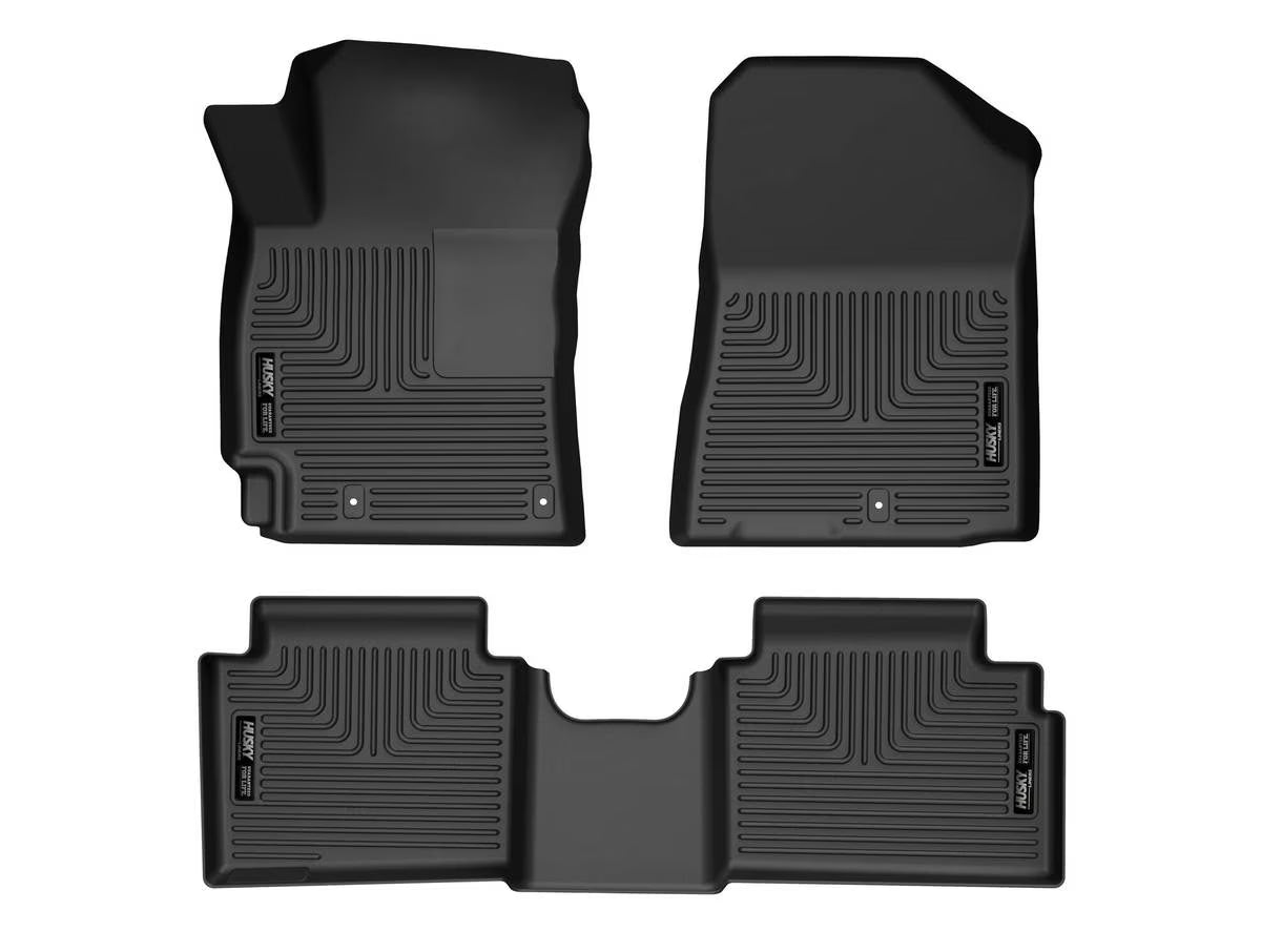 Husky Liners Weatherbeater Floor Mats | Fits 2019 - 2024 Kia Forte | Front & 2nd Row, 3-pc Black - 95261