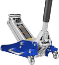 JACK BOSS Hydraulic Low Profile Aluminum and Steel Racing Floor Jack with Dual Piston Quick Lift Pump, 1.5 Ton (3,000 lb) Capacity, Blue