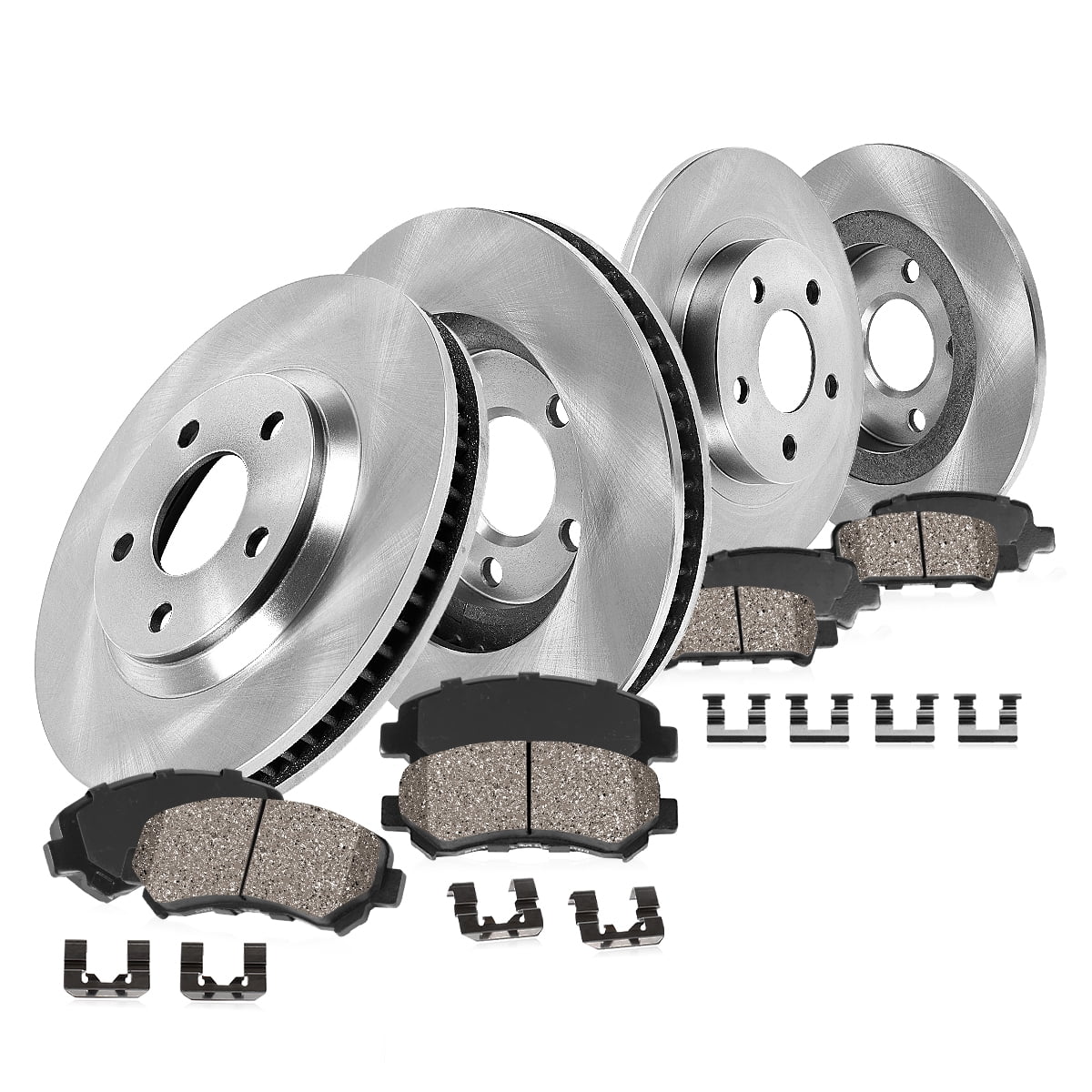 Callahan Brake Parts Brake Kit for Hyundai Santa Fe Sport 2013-2018, Kia Sorento 2014-2015 Front and Rear Replacement Brake Rotors with Ceramic Brake Pads EBYK043611