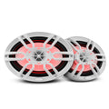 DS18 Pair of White NXL-69 6x9  2-Way 375W 4 Ohm Coaxial Marine Speakers RGB LED