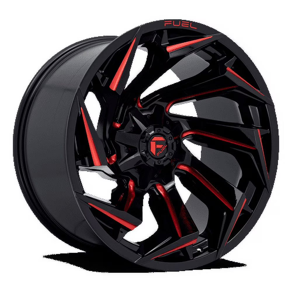 Fuel D755 Reaction 22X10 6X135/6X139.7 -18Et 106.1Cb Gloss Black Milled With Red Tint Wheel