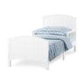 Child Craft Hampton Toddler Bed with Guard Rails. Arch Top. Low to Ground. Pine Wood. Matte White