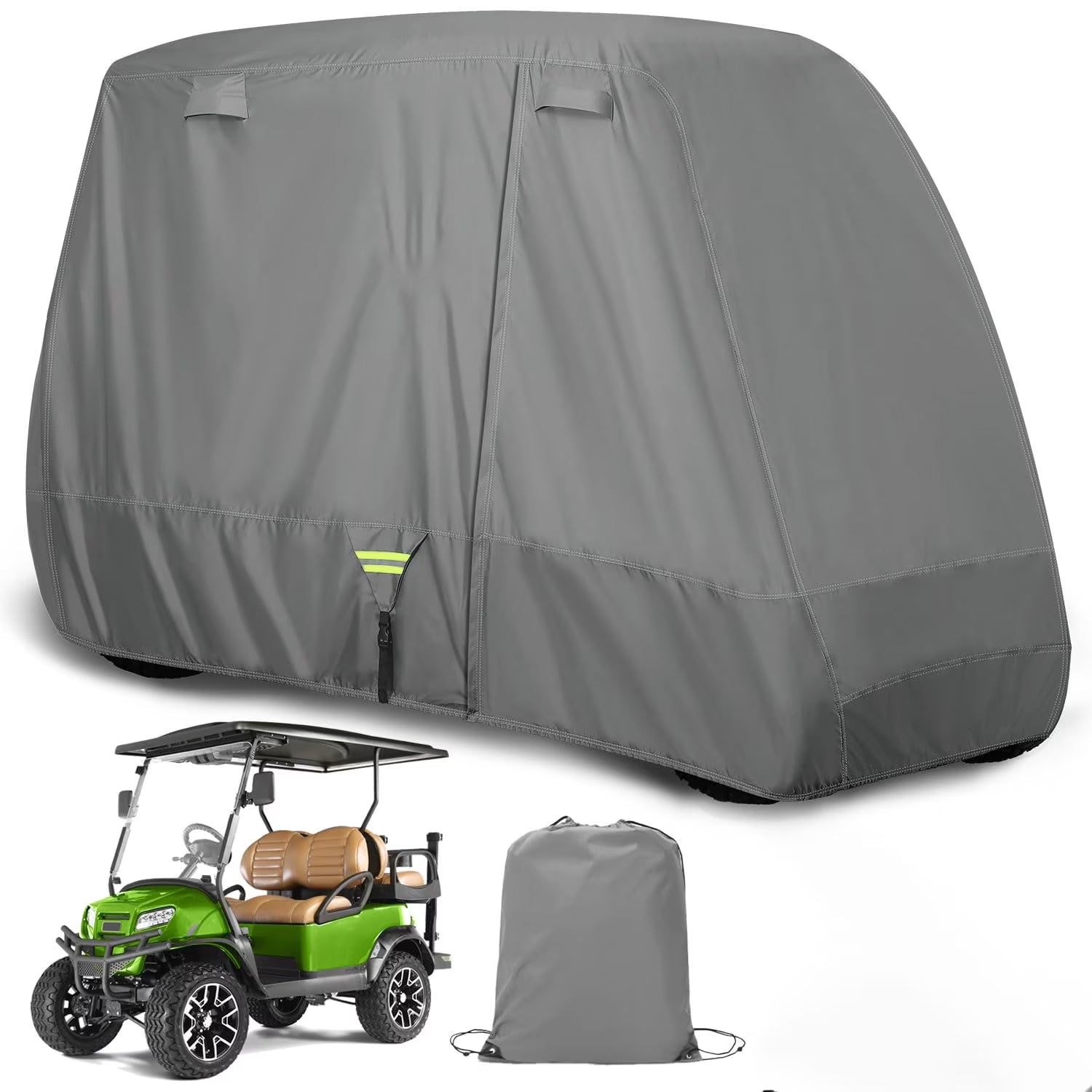 Heavy Duty Golf Cart Cover for 2/4 Passengers EZGO, Club Car and Yamaha, All Weather Outdoor Protection Weatherproof