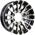eCustomrim Aluminum Trailer Wheel 16X6 16  8 Lug 6.5 Center Avalanche Machined Black Rim