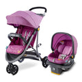 Century Stroll On 3-Wheel 2-in-1 Lightweight Travel System Stroller. Unisex. Berry