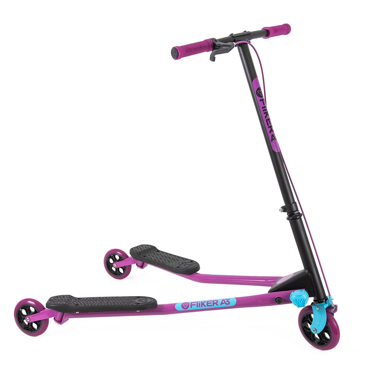 Yvolution Y Fliker Air A3 Kids Drifting Scooter. Swing Scooter for Boys and Girls Age 7+ Years (Purple 2)