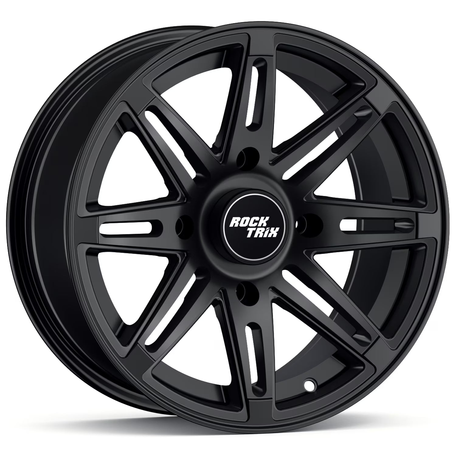 RockTrix RT103 14in ATV Wheel Rim 14x7 Matte Black, 4x156 Bolt Pattern, 4+3 offset, Compatible with Polaris Sportsman RZR Ranger (4/156)