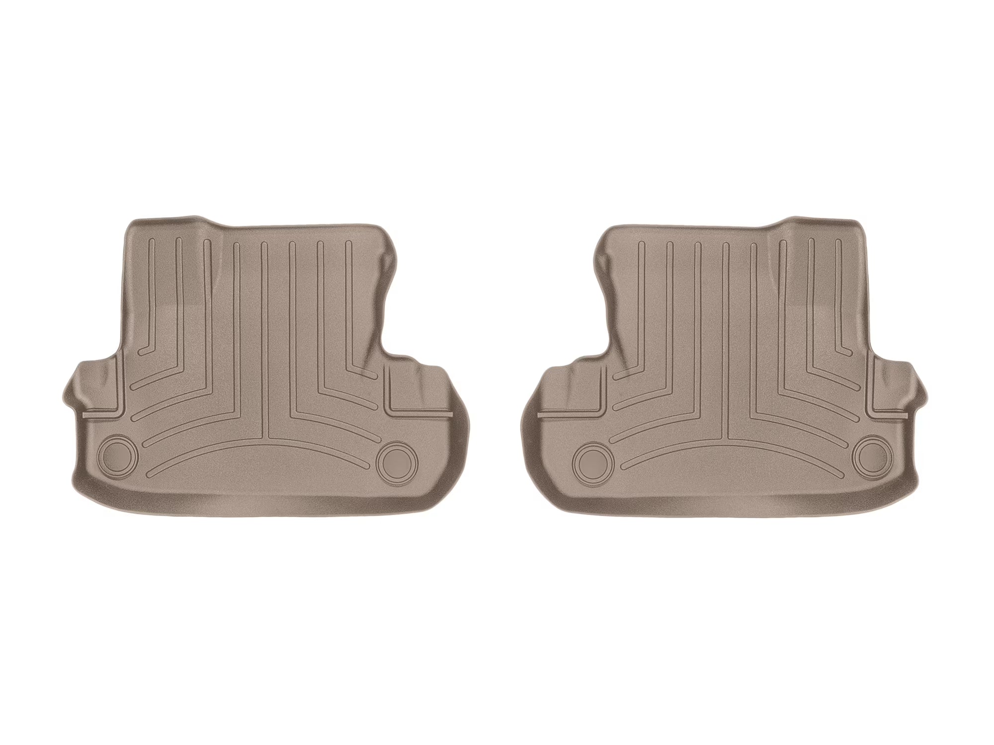WeatherTech Custom Fit FloorLiners compatible with Mercedes AMG S 63, AMG S 63 Coupe, AMG S 65, S 65 AMG, S-Class Cabriolet - 2nd Row (2-Piece Liner), Tan