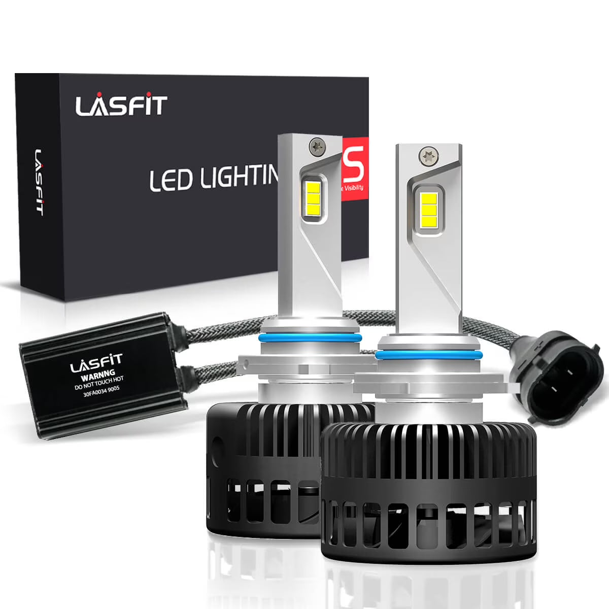 Lasfit 9005 LED Headlight Bulbs Kits- HB3 9005 LED Kit for High Beam Halogen Replacement-72W 8000LM 6000K,Easy Installation | 2 Bulbs