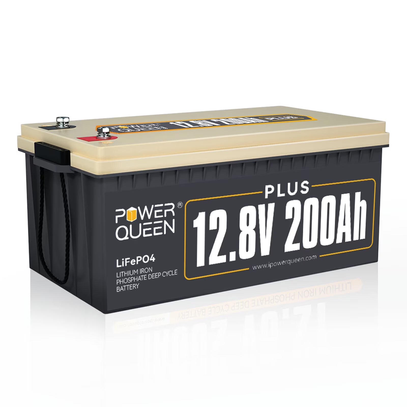 Power Queen 12V 200Ah Plus LiFePO4 Deep Cycle Lithium Battery with 200A BMS for RV Solar