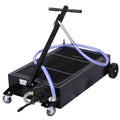 Low Profile Oil Drain Pan, 20 Gallon Oil Drain Pan with Pump, Oil Change Pan with Pump, 7ft Hose & Folding Handle, Rolling Oil Drain Cart for Trucks, Buses, RVs, Black