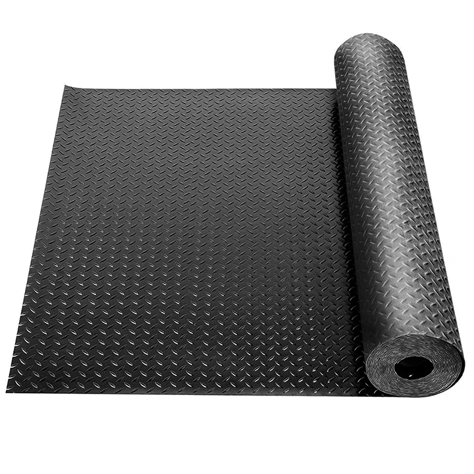 Heavy Duty Garage Flooring Mat Roll 2.5MM Thick Anti-Slip Trailer Floor Covering Raised Mat