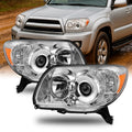 AKKON - For Toyota 4Runner Chrome OE Replacement Headlights Driver/Passenger Amber Head Lamps Pair