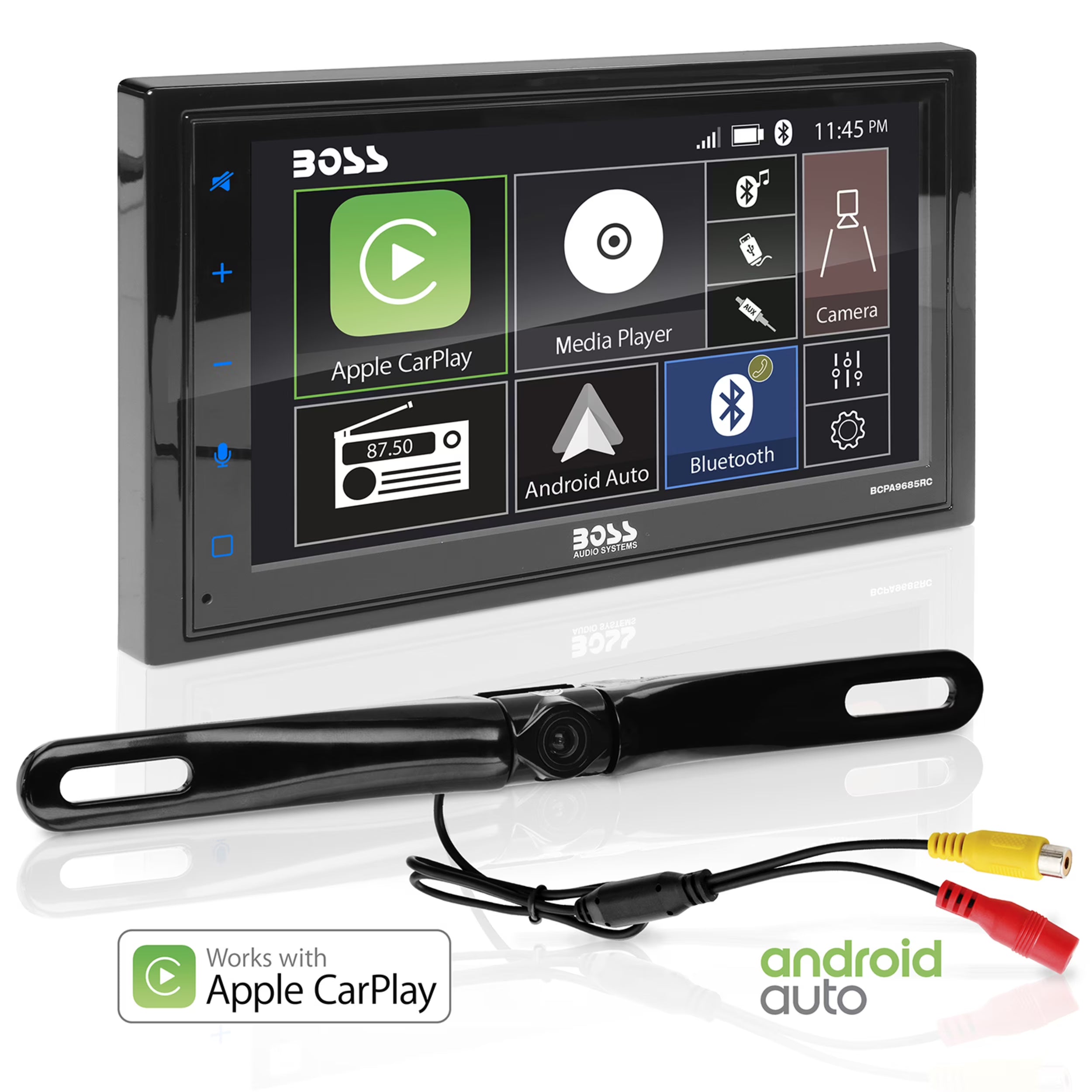 Boss Audio Systems BCPA9685RC 6.75  Double-DIN Touchscreen, Bluetooth AM/FM Radio Receiver - Black