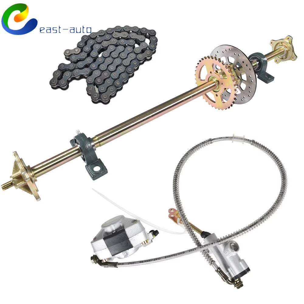 Drift Trike Go Kart Rear Live Axle Kit, Brake Assembly,Sprocket & Hub, Chain 44 