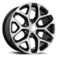 REV Wheels 582MB-2908328 582 Series- 20x9 - 6.1 bs - 6x5.5/6x139.7 -Black/Machine Lip