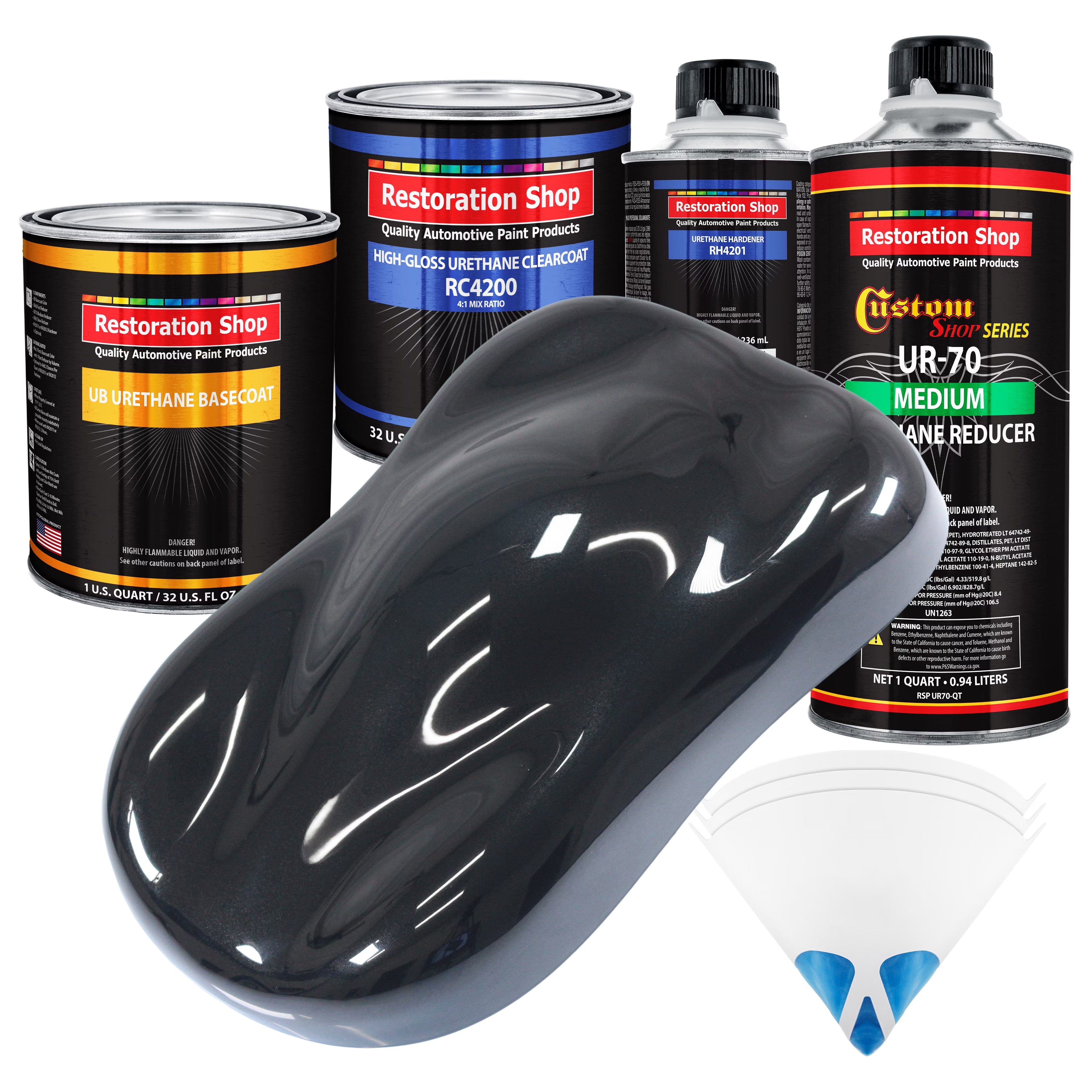 Phantom Black Pearl Quart URETHANE BASECOAT CLEARCOAT Car Auto Body Paint Kit