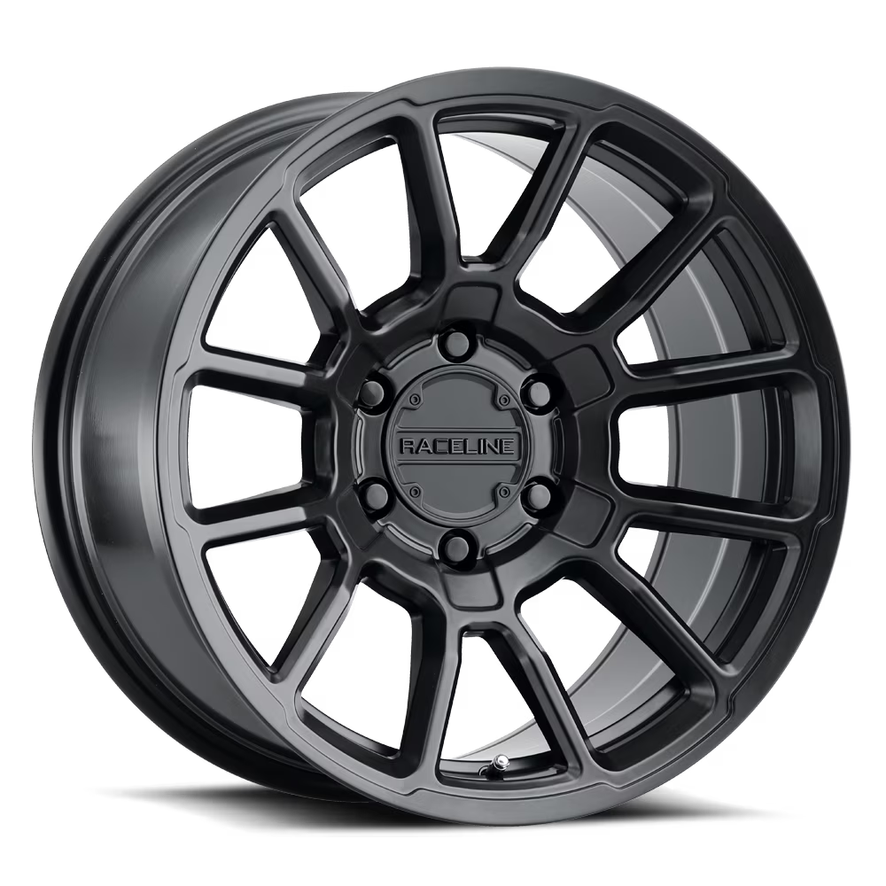 Raceline 950B-GAUGE 16  Cast Aluminum Wheel, GAUGE SATIN BLACK 16X8 6X114.3 0mm