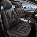 DIKSOAKR Car Seat Covers for Jeep Compass 2012-2024 2025 Full Set Faux Leather Seat Covers Breathble Waterproof (2 Row 5 Seat, Black)